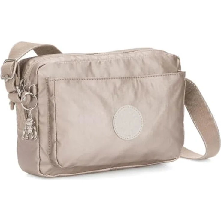 Kipling Classics Abanu M, Umhängetasche 24 cm aus robustem Material, verstellbarer Schultergurt, Silber – Bild 3