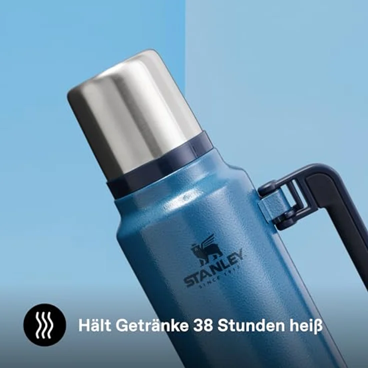 Stanley 1913 Classic Legendary Thermoskanne 1,4 L, Edelstahl, hält 40 Stunden heiß oder kalt, BPA-frei, Hammertone Lake, spülmaschinenfest – Bild 4