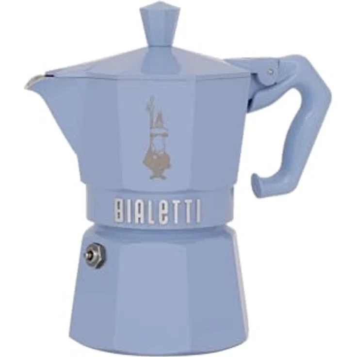 BIALETTI MOKA EXCLUSIVE, Espressokocher aus Aluminium für 3 Tassen, blau, geeignet für Gas- und Glaskeramik-Küchen – Bild 2