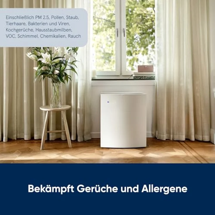 Blueair Classic 205 Luftreiniger mit Partikelfilter echte HEPA-Leistung durch HEPASilentFiltration für Allergene, Staub, Schimmelpilzbefall, Asthma und COPD-Entlastung, kleine Flächen, leiser Betrieb – Bild 3
