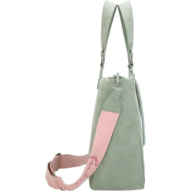 Fritzi aus Preußen Izzy Vintage Shopper Tasche, 42 cm, salbeigrün, 100% Polyurethan, 42 x 15 x 29 cm – Bild 5