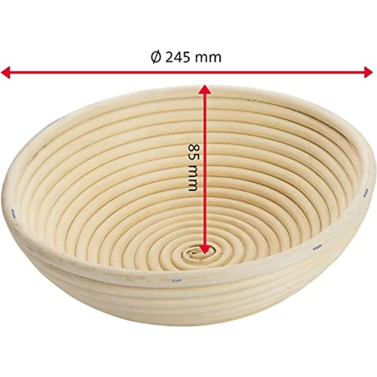 Westmark Gärköbchen-Set, 2tlg., Gärkörbchen rund + Bezug, Peddigrohr/Baumwolle, Hellbeige/Beige, 3206227B – Bild 5