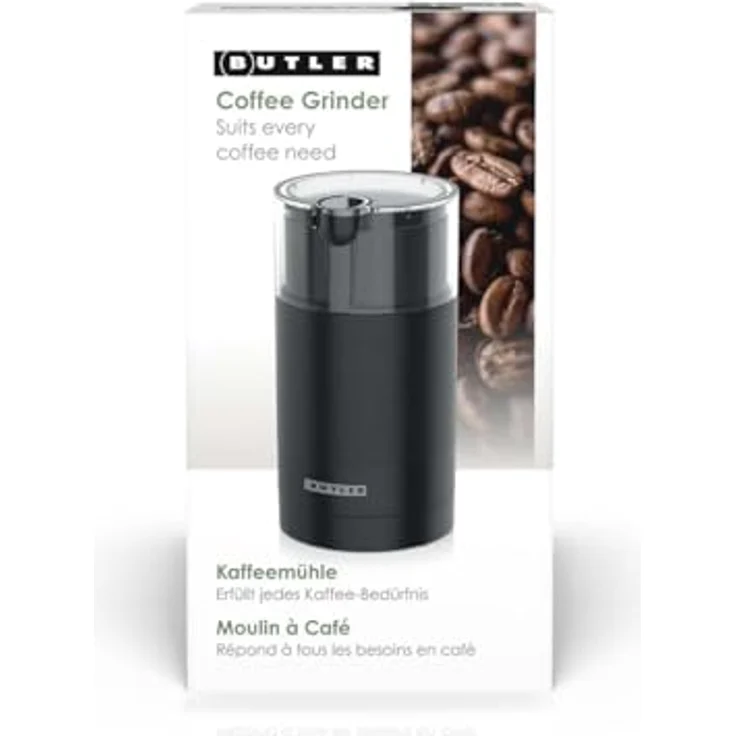 Butler Kaffeemühle 150W, 70g mit Edelstahlklingen, Schwarz – Bild 5