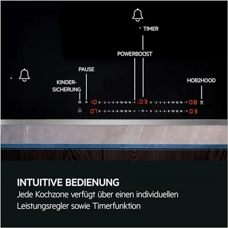 AEG Induktions-Kochfeld Serie 6000 TO64IC00XB mit Hob2Hood®, Schwarz – Bild 4