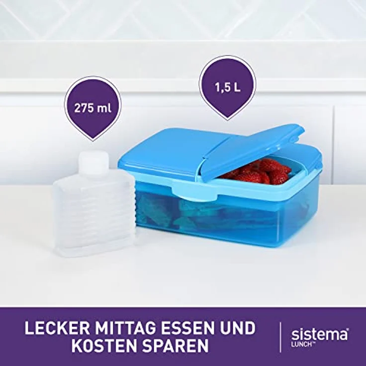 Sistema Lunch Slimline Quaddie Box, 1,5 l, blau-grün – Bild 5