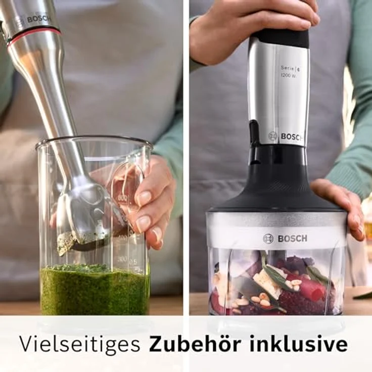 Bosch Hausgeräte Series 6 MSM6M830, Stabmixer mit 1200 Watt, Edelstahl-Gehäuse, Quattro-Blade System Pro, Silber – Bild 8