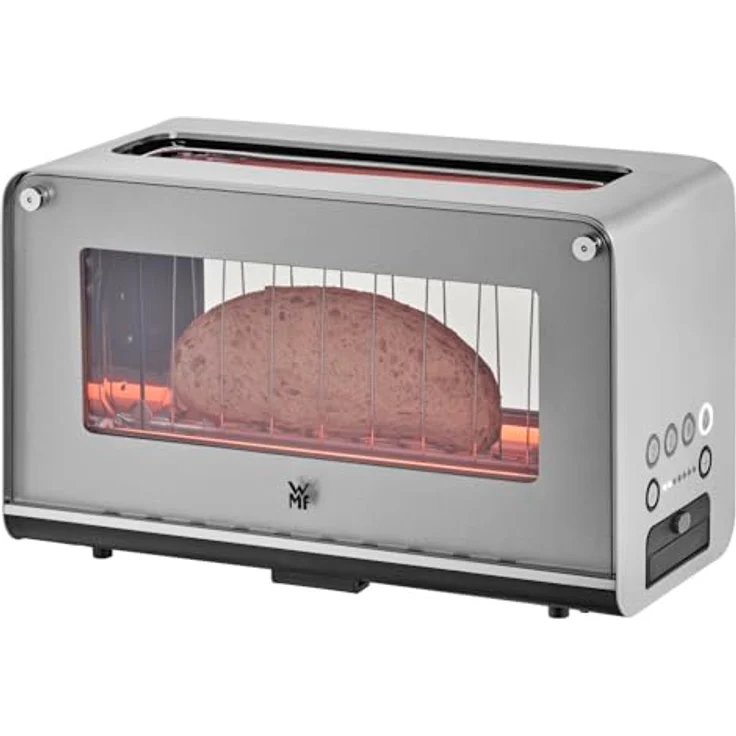WMF Lono Toaster Glas mit Brötchenaufsatz, für 2 Scheiben, XXL-Toast, Aufwärm-Funktion, 7 Bräunungsstufen, edelstahl matt – Bild 4