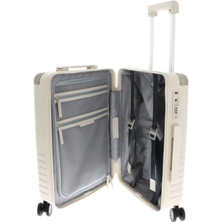 Kapten & Son Heathrow Kabinentrolley, 4 Rollen, 55 cm, beige, 100% Polycarbonat, 38 x 20 x 55 cm – Bild 7