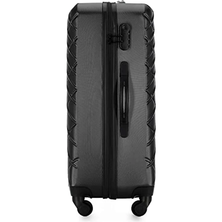 WITTCHEN Reisekoffer Rollkoffer Trolley Mittlerer Koffer Handgepäck Hartschale aus ABS mit 4 Spiner Rollen Zahlenschloss Teleskopgriff Classic line Größe L Schwarz – Bild 3