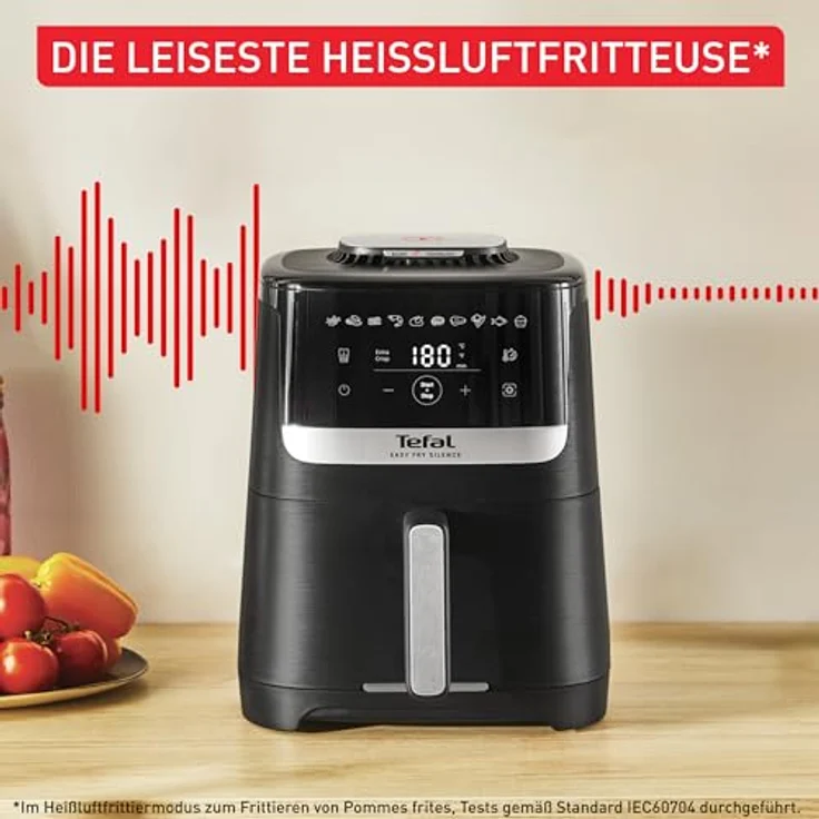 Tefal Easy Fry Silence EY5528, Heißluftfritteuse XL mit Sichtfenster, leise Fritteuse mit Heißluft-Technologie, 10 Programme, wenig Ölbedarf, Grillrost inkl. – Bild 3