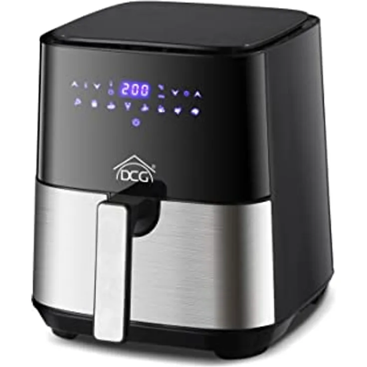 DCG FR3605D, Luftfritteuse mit 5 l Fassungsvermögen, 1450 W Leistung, Touchscreen und 60-Minuten-Timer