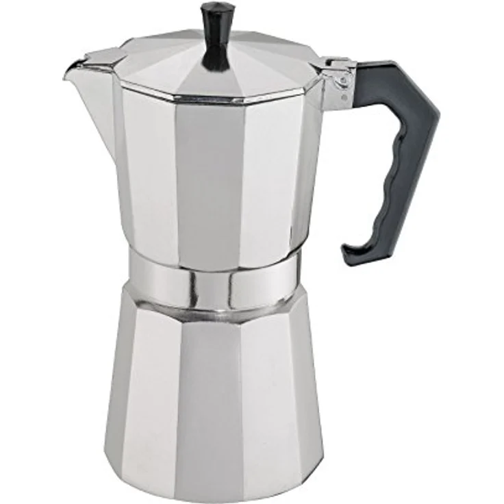 cilio Espressokocher Classico für 9 Tassen | Induktion geeignet| Ø 9 cm Höhe: 23,5 cm | Aluminium-Gehäuse | Silber | mit Planboden | Induktion Espressokocher | für Reisen oder Camping, 15 x 15 x 23 cm – Bild 1