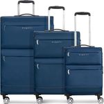 Bugatti Koffer, Go Light Soft 4 Rollen Kofferset 3-teilig, Blau (36 l, XL)