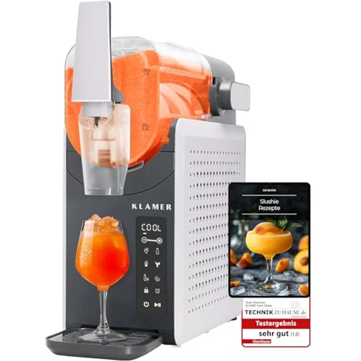 KLAMER Slush Maschine 2L, mit 5 voreingestellten Programmen für Slushie, Cocktail, Milchshake, Frappé und Wein, Auto-Reinigungsfunktion, Turbo Freeze, kein Eis erforderlich – Bild 1