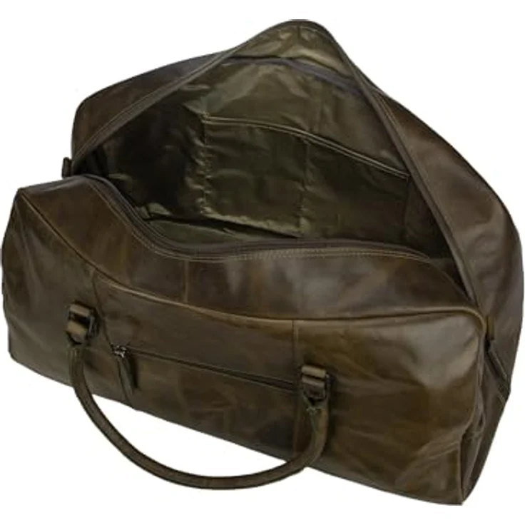 Greenburry Newport Weekender Reisetasche aus 100% Leder, 54 cm, oliv – Bild 3