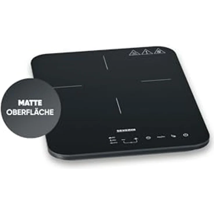 SEVERIN KP 1032, Induktionskochplatte mit Glaskeramik-Kochfeld, 10 Leistungsstufen, Touch-Display mit Timerfunktion, 2.000 Watt, schwarz / Glas – Bild 1
