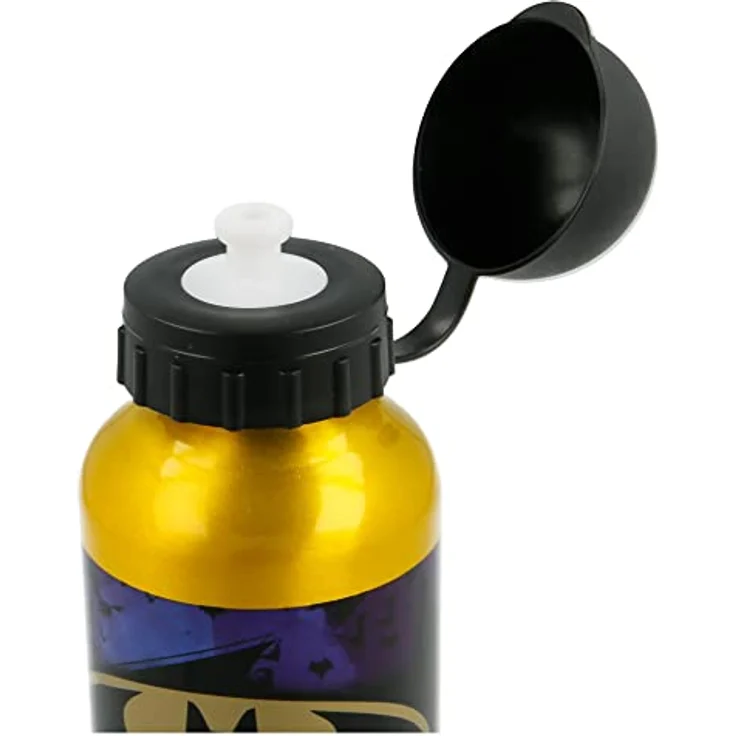 Batman Aluminium Trinkflasche 400 ml mit Sicherheitsverschluss für Kinder, Robuste Konstruktion und cooles Batman-Symbol – Bild 4