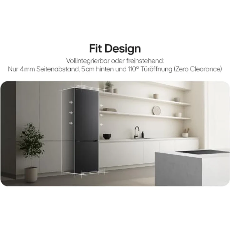 LG GBBS322CEV, Kühl-Gefrierkombination mit 375 l, 34 dB, 10 kg/24h, EEK C, Schwarz – Bild 2