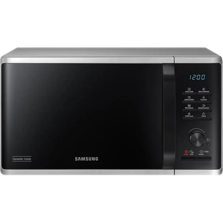 Samsung Mikrowelle MS23K3515AS, 23L, Ceramic-Innenraum, ECO-Modus, Schnellauftau-Funktion
