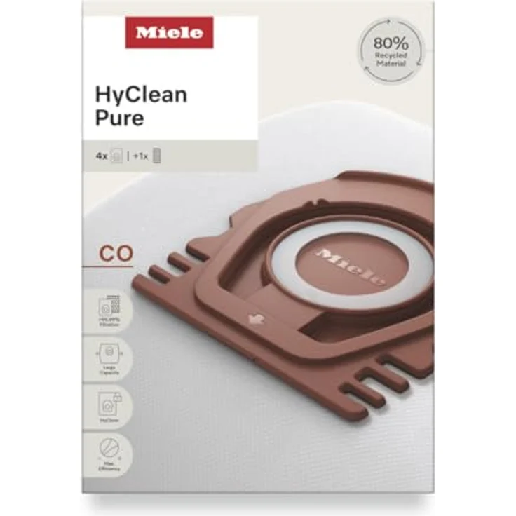 Miele HyClean Pure CO Staubsaugerbeutel mit AirClean-Filter, 4 Stück für Miele Guard M1 Staubsauger, hygienischer Beutelwechsel – Bild 2