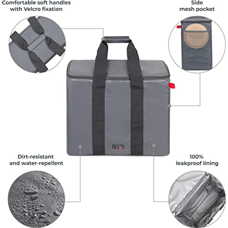 Resto KÜHLTASCHE/30L 5530, Kühlbox aus strapazierfähigem Polyester mit PEVA-Isolierung, 30 Liter Fassungsvermögen, inklusive seitlicher Aussentasche – Bild 2