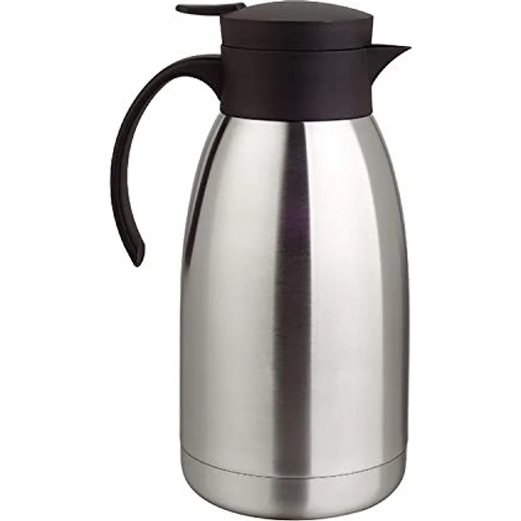 Haushalt International 26076 Isolierkanne Isolierflasche Thermo Kanne Kaffeekanne Edelstahl groß 2 L – Bild 1