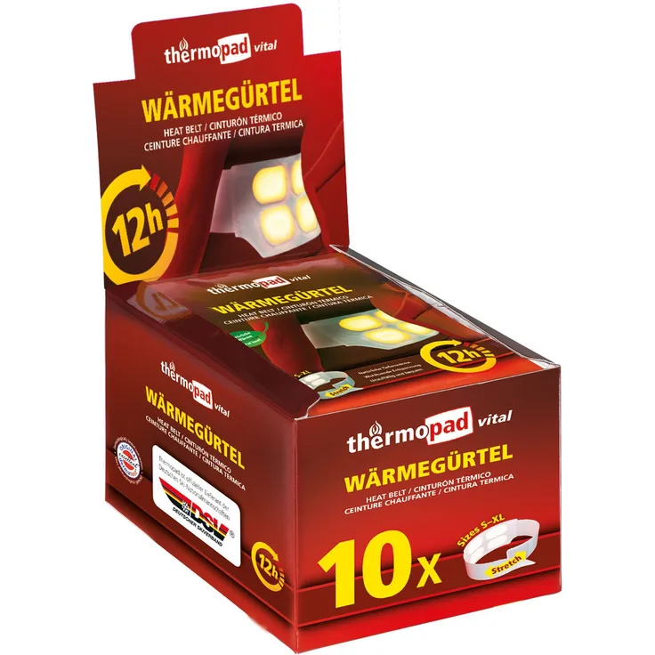 Thermopad Wärmegürtel 10er-Display, Thermopad VITAL, luftaktiviert, sofort einsetzbar, für den unteren Rücken
