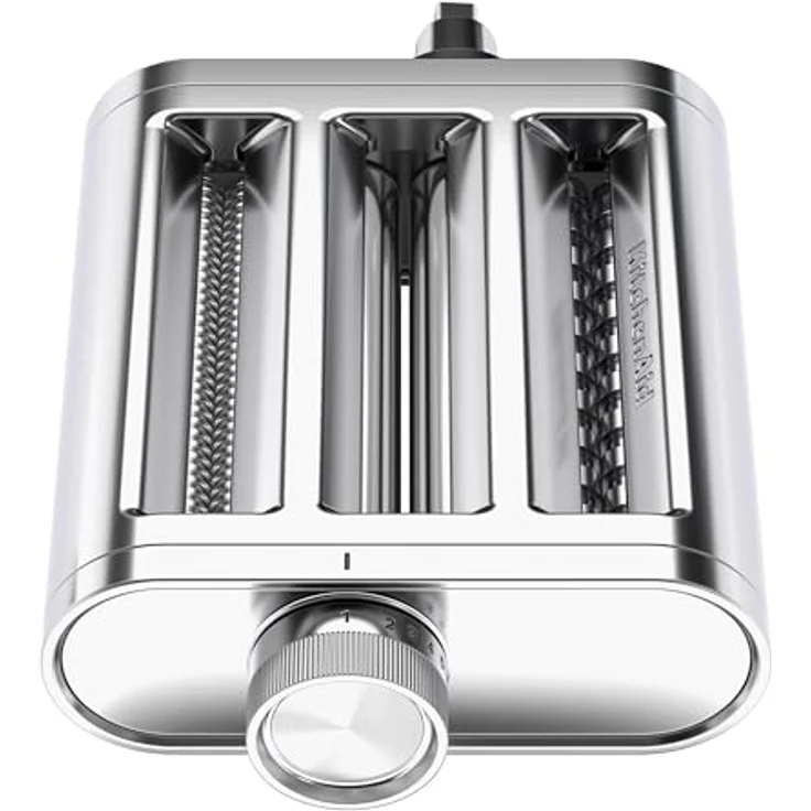 KitchenAid 5KSM3MPA, Metall 3-teiliges Nudelroller und Schneider Set, mit Nudelwalze, Spaghettischneider und Fettuccine Cutter, Edelstahl, für KitchenAid Standmixer – Bild 1