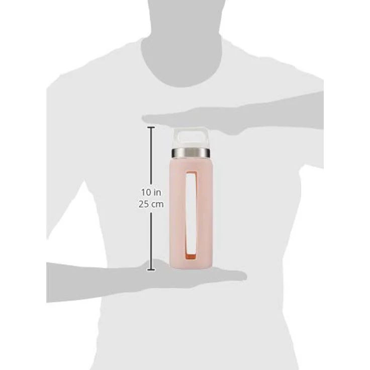 Sigg Trinkflasche Dream Glas Wasser Flasche Mit Silikon, hitzebeständig Griff. 0,65 l, BPA-frei, Blush – Bild 5