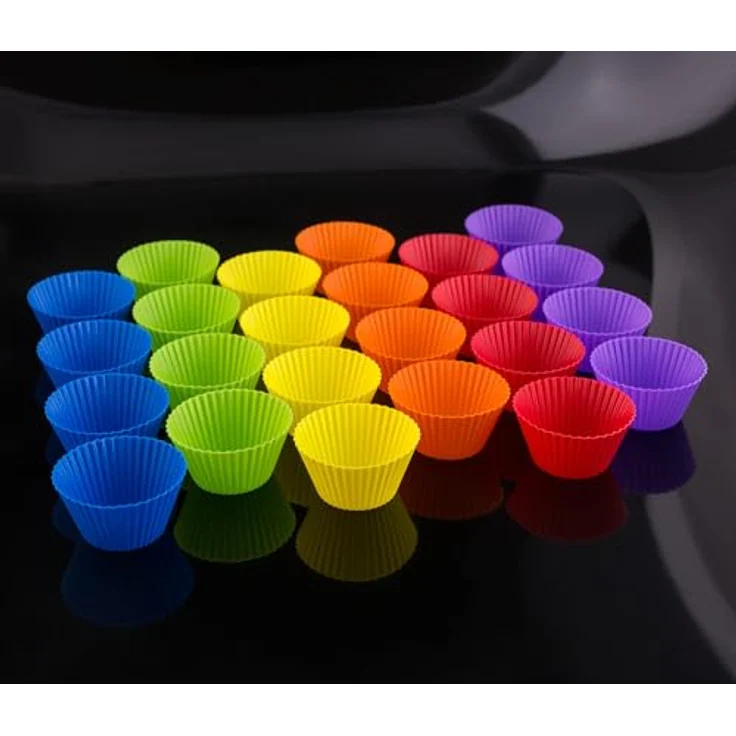 PRECORN Cupcake-Formen Förmchen 24er-Set: Wiederverwendbare Silikon Backformen Muffinformen Muffinförmchen 6 Farben für köstliche Muffins & mehr! BPA-frei, hitzebeständig – Bild 4
