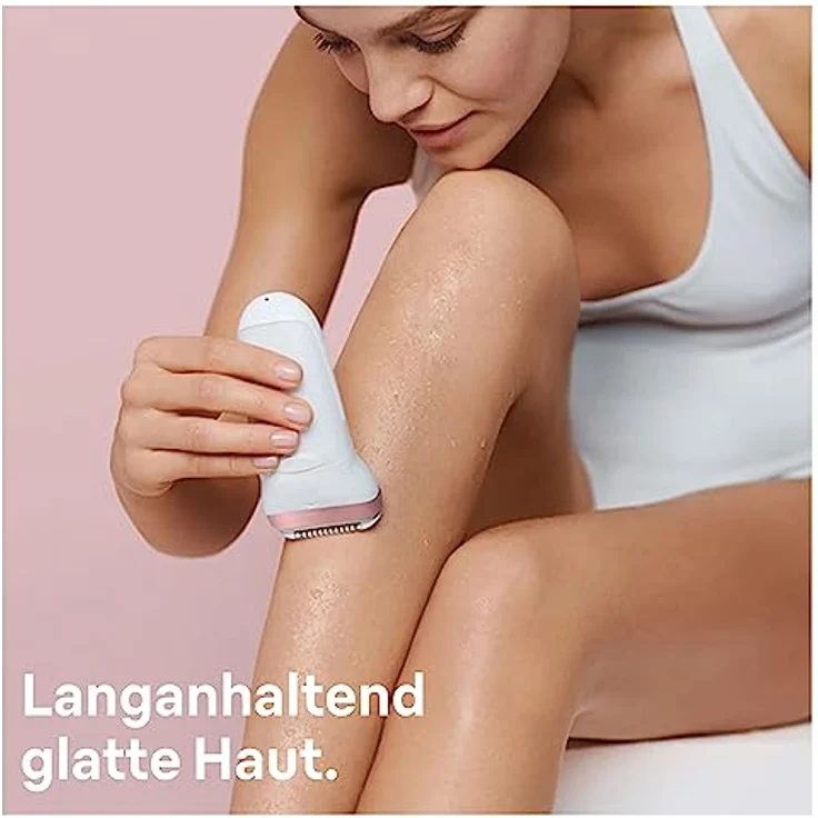 Braun Silk-épil 9 Epilierer Damen für Haarentfernung, Aufsätze für Rasierer, Trimmer, Peeling und Massage für Körper, Tasche, Geschenk Frau, 9-735, weiß/lila – Bild 2