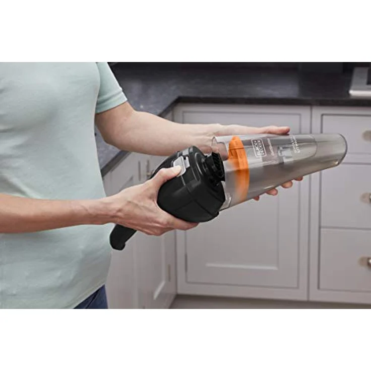 Black + Decker NCV115JL-QW, NVC115JL-QW Handstaubsauger, kabellos, 8 Airwatts-3,6 V-1,5 Ah, Kapazität des Schüssels: 325 ML-Ladegerät per Klinkenstecker, Schwarz – Bild 8