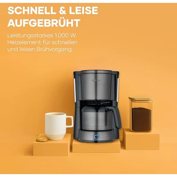 Severin KA 9343 Filterkaffeemaschine, 8 Tassen, Schwarz, mit Thermosbehälter und Tropf-Stopp-Funktion – Bild 4