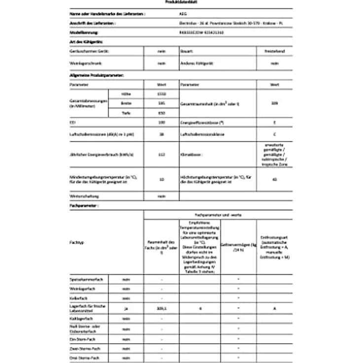 AEG RKB333E2DW Kühlschrank, freistehend, weiß, Energieklasse E – Bild 13