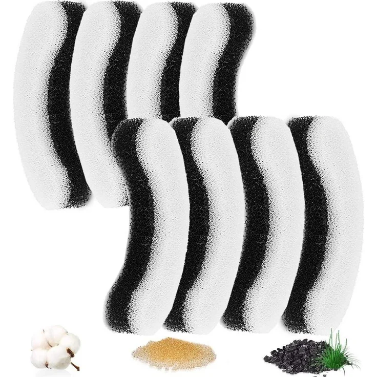 8 Stück Ersatzfilter für Hantoc Trinkbrunnen, Aktivkohle und Harz für sauberes Wasser, kompatibel mit WF050TP und HA-CH-PE1, 11.4 x 5.7 x 2.2 cm