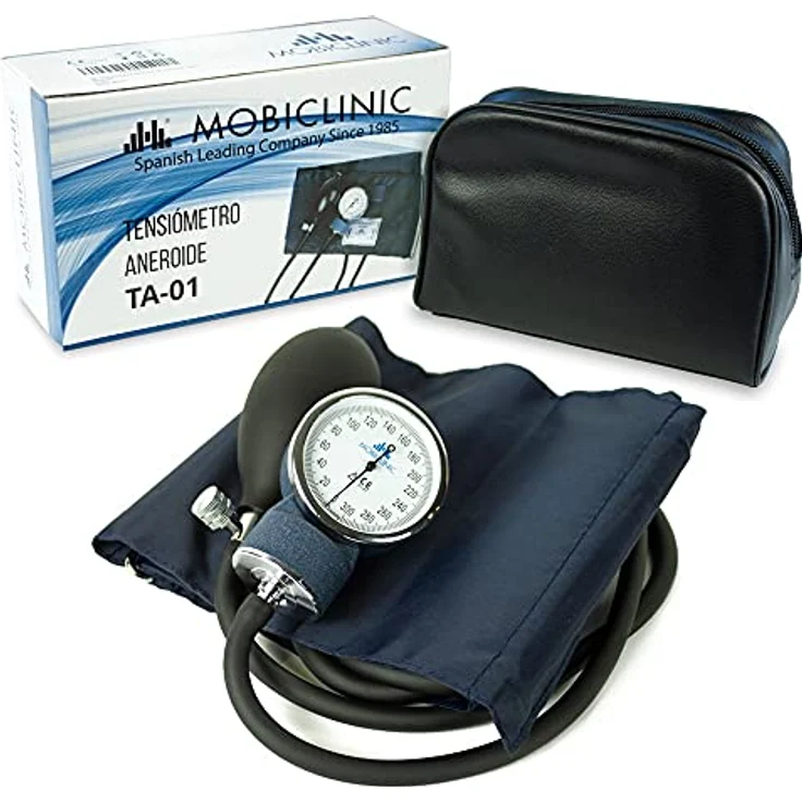 Mobiclinic, Blutdruckmessgerät manuell, Blutdruckmessung, Europäische Marke, blutdruckmessgeräte für oberarm, Genauigkeit, Gummipumpe, Leicht, Einfach zu bedienen, Blau – Bild 1