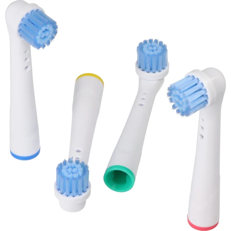 AccuCell 4 Stück Sensitive Clean Ersatz-Zahnbürstenkopf für Oral-B elektrische Zahnbürsten, sanfte Plaque-Entfernung, passend für D10, D12, D16 und weitere Modelle