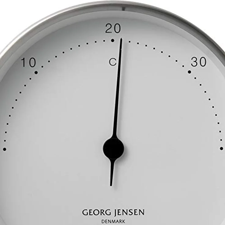 Georg Jensen Koppel Thermometer 10 cm, Edelstahl mit weißem Ziffernblatt – Bild 2