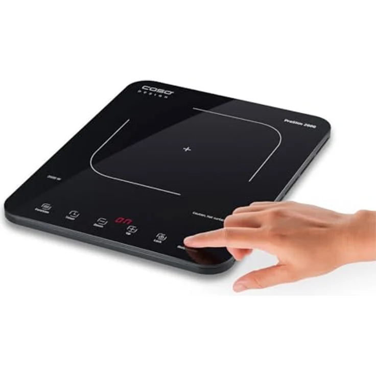 Caso ProSlim 2000 - Mobiles Induktionskochfeld, 2000W, 10 Leistungs- & Temperaturstufen, Sensor-Touch, LED-Anzeige, Auto-Topferkennung, Timer, Überhitzungsschutz, Kindersicherung, Schwarz – Bild 3