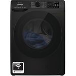 Gorenje WPNEI94A1DTSB, Waschmaschine mit Dampffunktion, 9 kg, 1400 U/min, WLAN-Steuerung, Hygiene-Programm, Kindersicherung, Schwarz