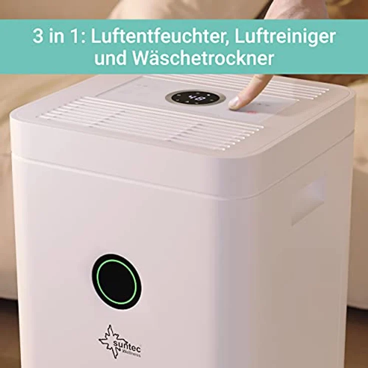Suntec Wellness Luftentfeuchter DryFix 20 PRO [für Räume bis 150 M³ (~65 M²) , Entfeuchtungsleistung 20 L-Tag, inkl. Luftreinigungsfunktion + Wäschetrocknung, Max. 370 W] – Bild 7