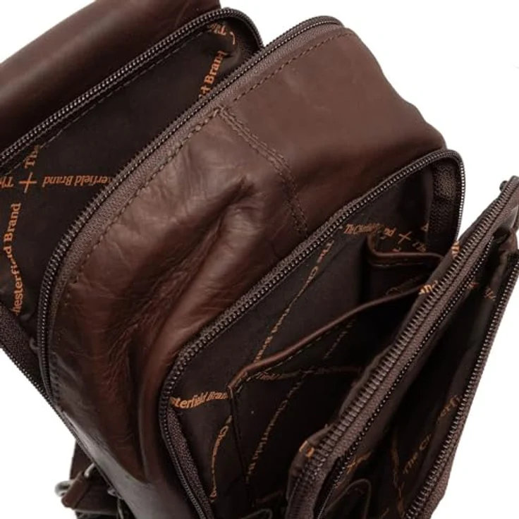 The Chesterfield Brand Bodybag Riga 0284, Handtasche aus gewachstem Rindleder im urbanen Vintage-Look, Braun – Bild 3