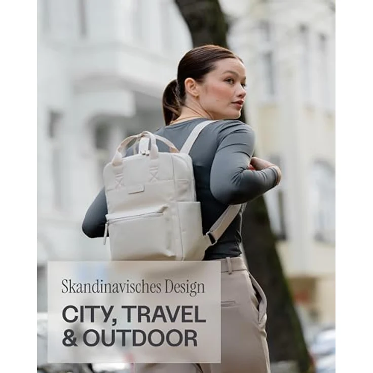 Kapten & Son Bergen City Rucksack, 33,5 cm, beige, aus 100% PET, 23.5 x 9.5 x 33.5 cm – Bild 7