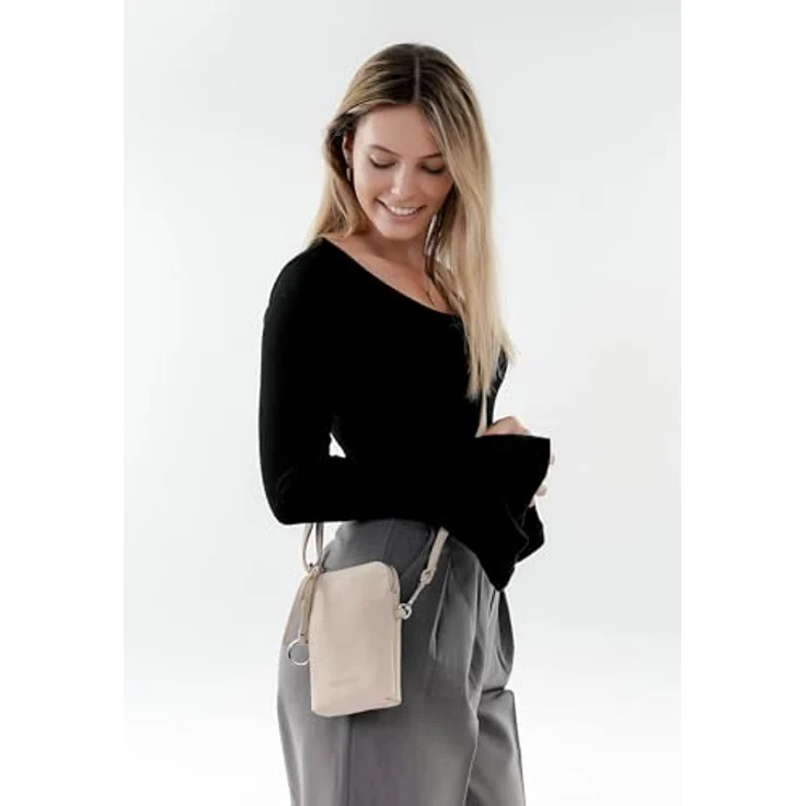 Suri Frey Handyetui Debby, Umhängetasche in Beige, vegan, Echtleder-Optik, 13 x 18 x 3 cm – Bild 3