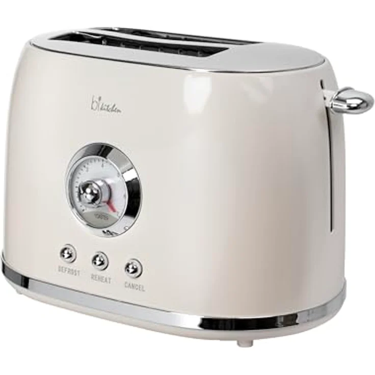SILVA Schneider Toaster Retro Style Nostalgia 200, 800 Watt, 2 Scheiben, einstellbarer Bräunungsgrad, automatische Zentrierung und Abschaltung, 4 Funktionen: Auftauen, Aufwärmen, Bräunungsgrad einstellen, Abbrechen, Vintage-Look – Bild 2