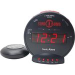 Geemarc Sonic Bomb - Wecker mit superstarkem Alarm, Vibrationskissen und Schlummerfunktion - Für Hörgeschädigte und Langschläfer - Version DE