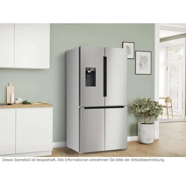 Bosch KFD96APEA, Serie 6, Smarter XXL-French Door Kühlschrank, 183 x 90,5 cm, 375 L Kühlen + 199 L Gefrieren, NoFrost, Eis- und Wasserspender, VitaFresh für längere Frische, Gebürsteter Stahl – Bild 3