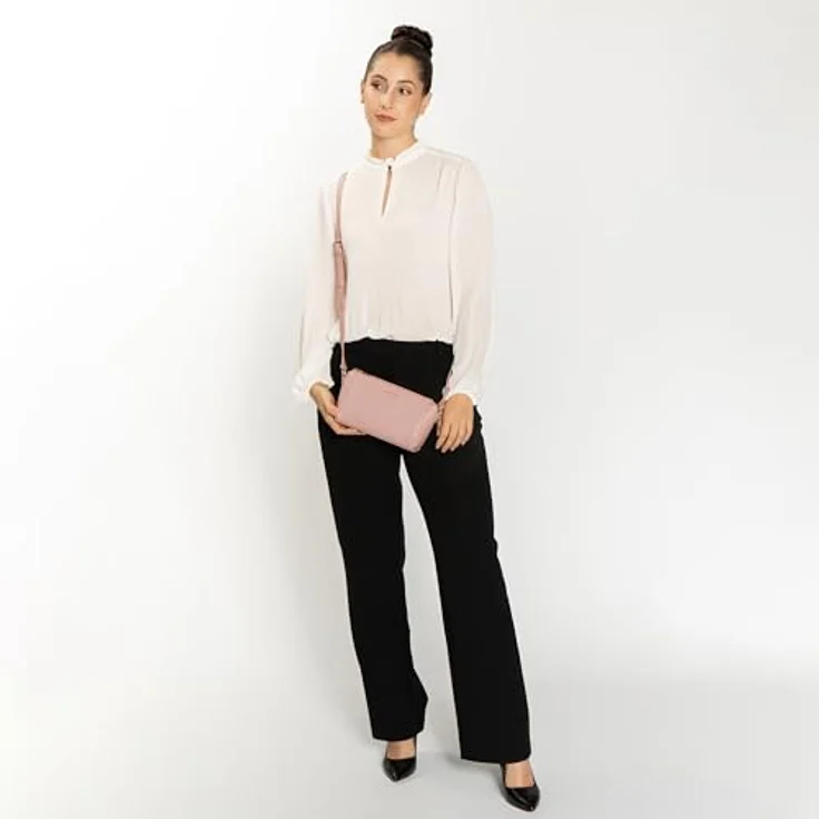 Lazarotti Umhängetasche Bologna Leather, Leder mit Reißverschluss- und Steckfach, schwarz – Bild 3
