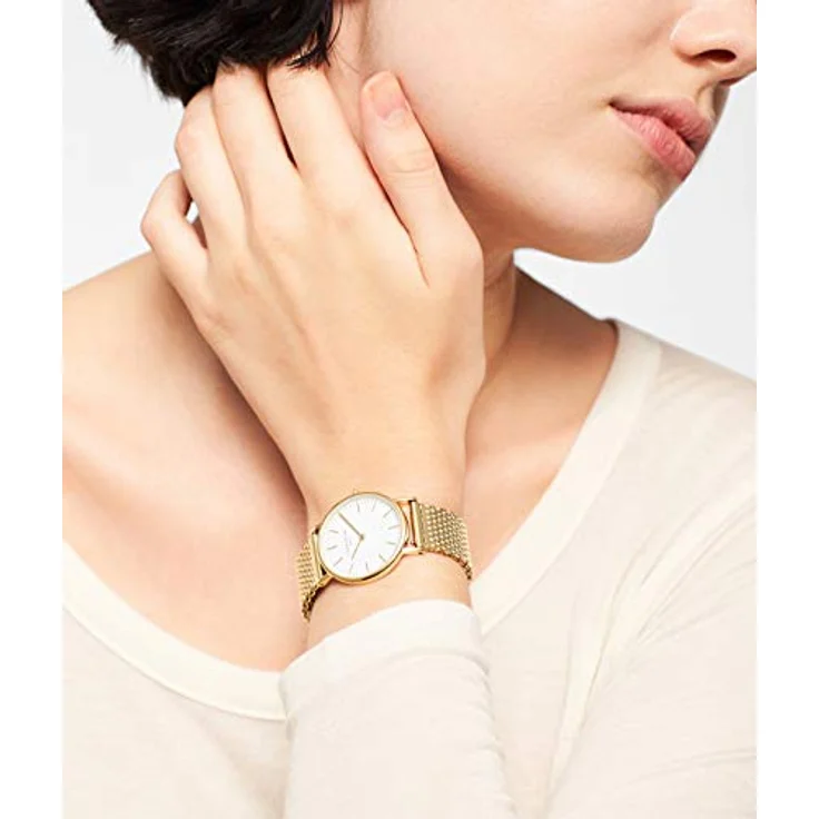 LIEBESKIND Damen Analog Quarz Uhr mit Edelstahl, IP gold-weiß – Bild 5