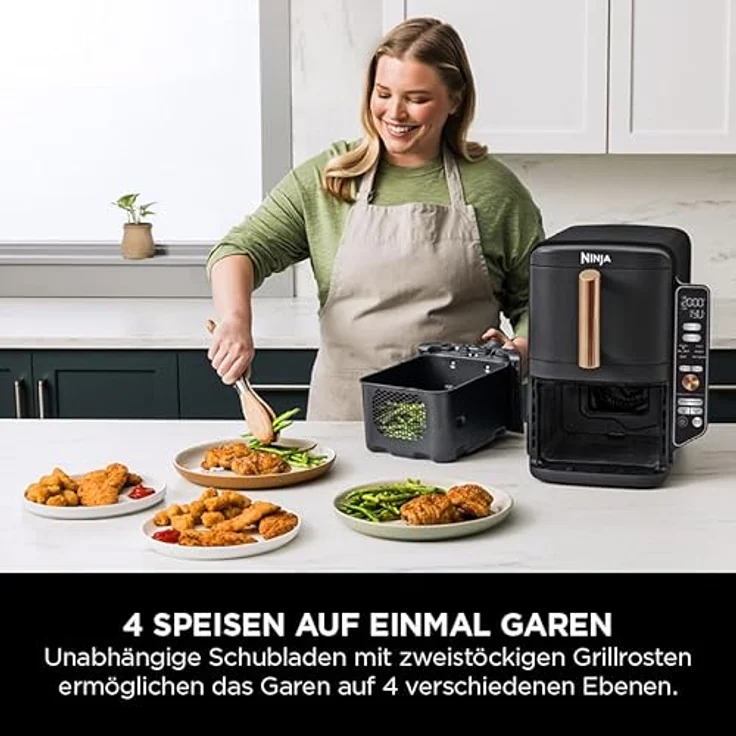 NINJA Heißluftfritteuse Double Stack XL Schwarz/Kupfer SL400EUCP, 2470,00 W – Bild 4